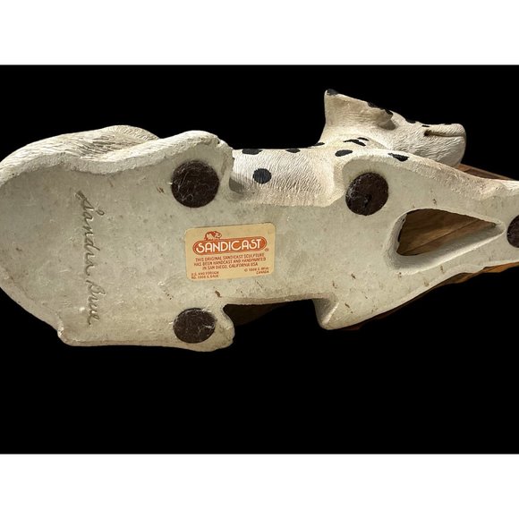 Vintage Clay Dalmatian Dog Sandra Brue Sandicast Sculpture - Picture 6 of 6